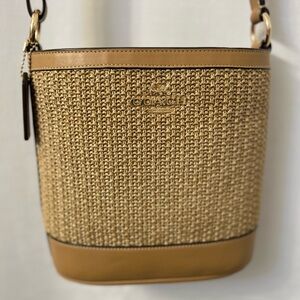 Coach Woven Tan Shoulder Bag